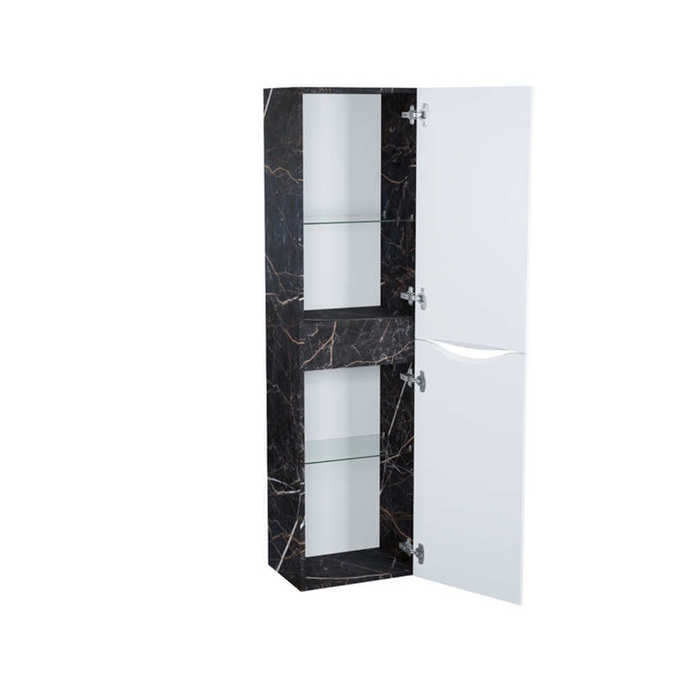 Пенал подвесной IDDIS Cloud, 40 см, белый/черный мрамор, CLO40B0i97