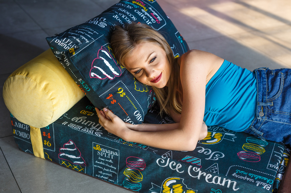 Бескаркасный Диван PuzzleBag Ice Cream L