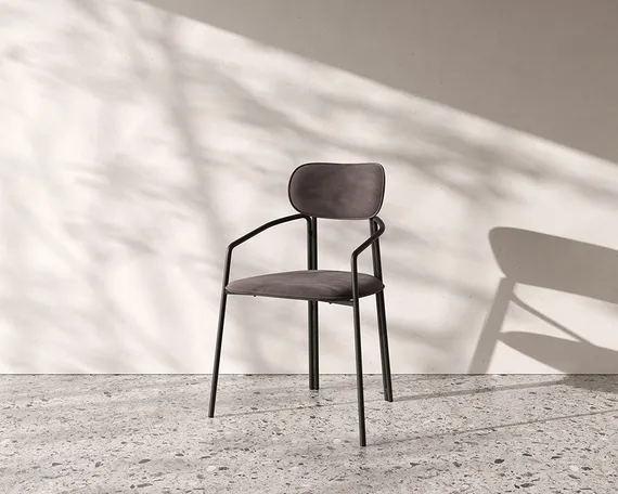 Стул Ror, Round, серый велюр