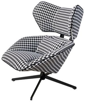 Вращающееся кресло 5142 из ткани черного и белого цвета Испания 