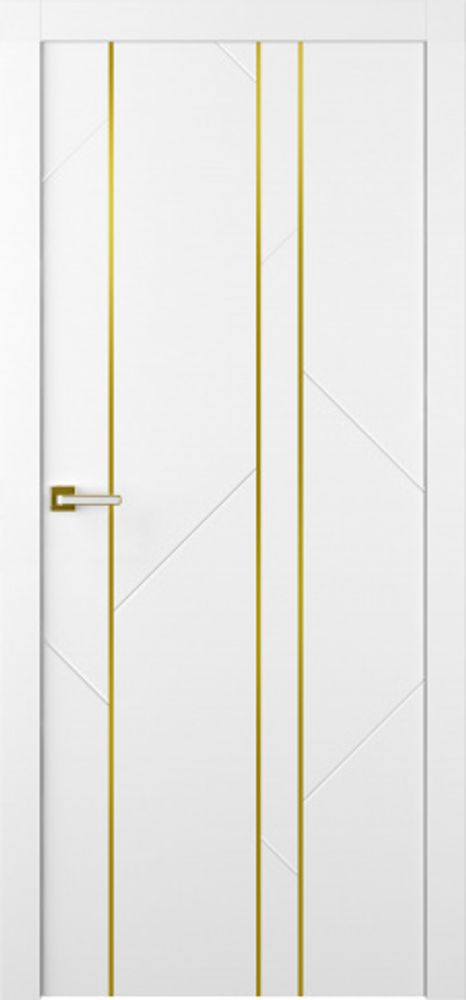 Дверь Флекс 1 Молдинг Золото / Цвет Эмаль белый / Двери Belwooddoors