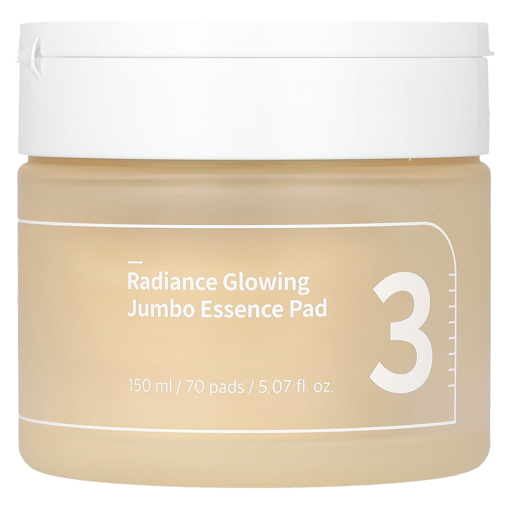 Numbuzin, No 3 Radiance Glowing Jumbo Essence Pad, 70 шт., 150 мл (5,07 жидк. унции)
