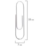 Скрепки STAFF, 33 мм, оцинкованные, 100 шт., в картонной коробке, 270445