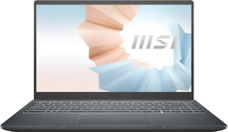 Ноутбук MSI Modern 14 B11SBU-613RU  Intel Core i5 1155G7, 2.5 GHz - 4.5 GHz, 16384 Mb, 14; Full HD 1920x1080, 512 Gb SSD, DVD нет, nVidia GeForce MX450 2048 Mb, Windows 10 Home, серый 9S7-14D224-613