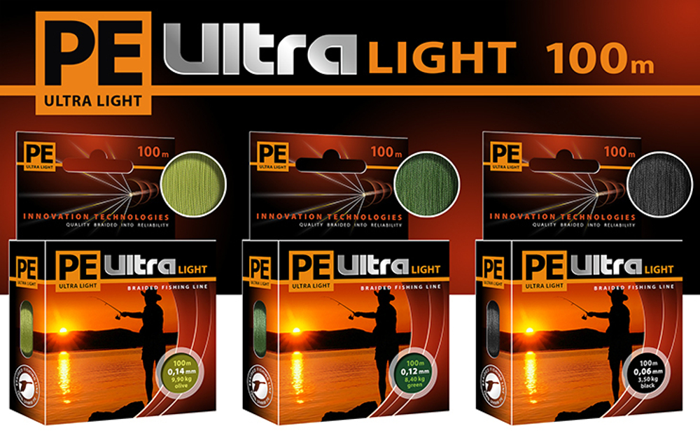 Плетеный шнур для рыбалки PE ULTRA LIGHT Black 0,04mm 135m