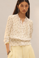 Блузка с узором и шнурками, ограниченная серия - ZARA