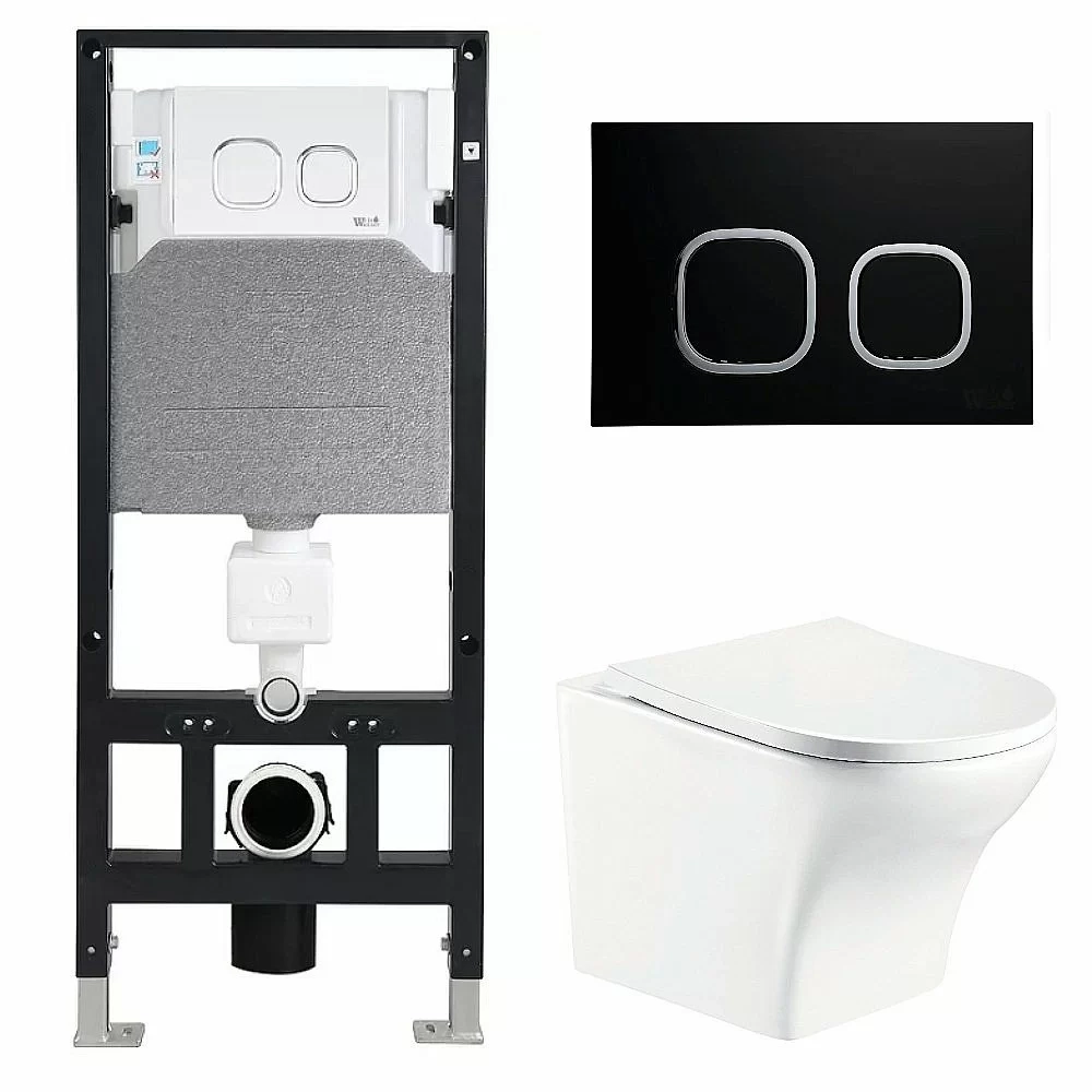 Унитаз с инсталляцией WeltWasser AMBERG 506 + ODENBACH 004 GL-WT + AMBERG RD-CR