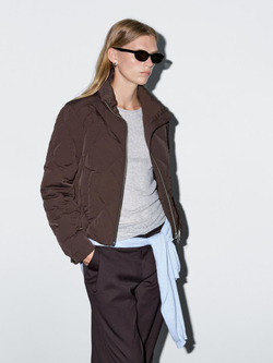 Massimo Dutti Короткая стеганая куртка, бургунди