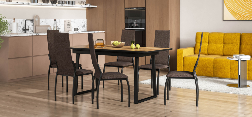 Стул АСТИ рогожка Мальмо серый, черный