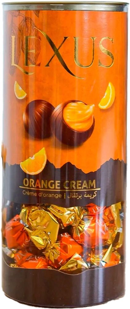 Шоколад Лексус Конфеты с Апельсиновым Кремом в жестяной тубе / Lexus Orange Cream in tin tube 500г