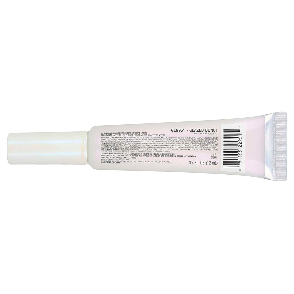 L.A. Girl, Glazed Lippie, сыворотка для губ, GLG951, глазированный пончик, 12 мл (0,4 жидк. унции)