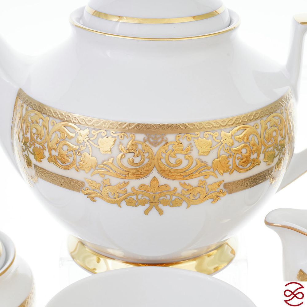 Чайный сервиз на 6 персон Falkenporzellan Natalia creme gold 17 предметов