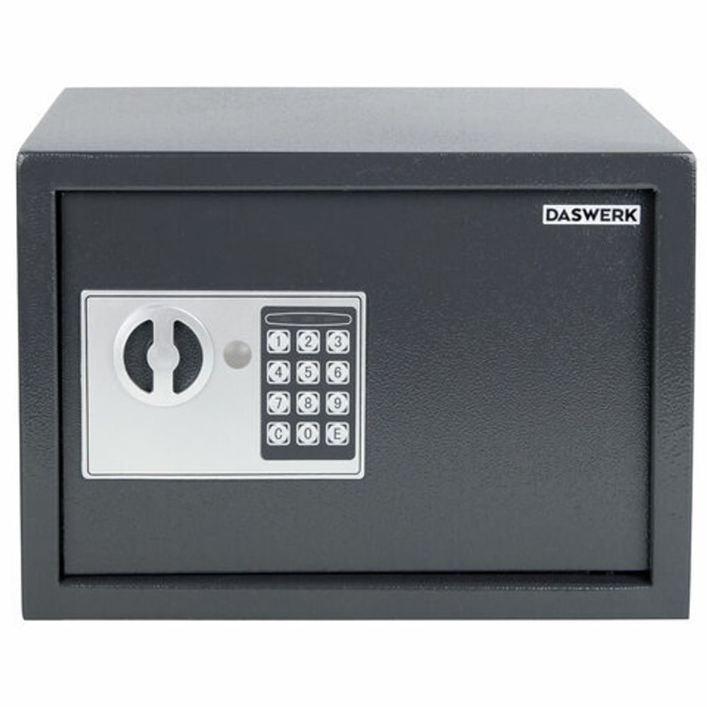 Сейф мебельный DASWERK SC-250EL (250х350х250 мм), электронный замок, графит, 291343