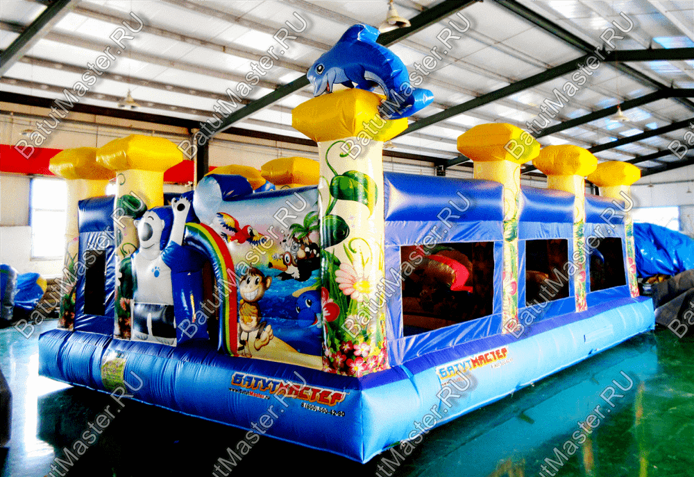 Надувной батут "Белый мишка" 7*5*2.7 м