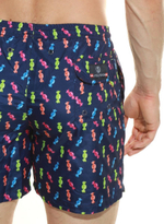 Мужские пляжные шорты с принтом в виде конфет (Размер: M) (Цвет: темно-синий)