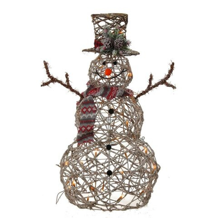 GAEM Изделие декоративное с подсветкой "Снеговик", L75 W30 H90 см, (теплый белый, работает от сети 220V)