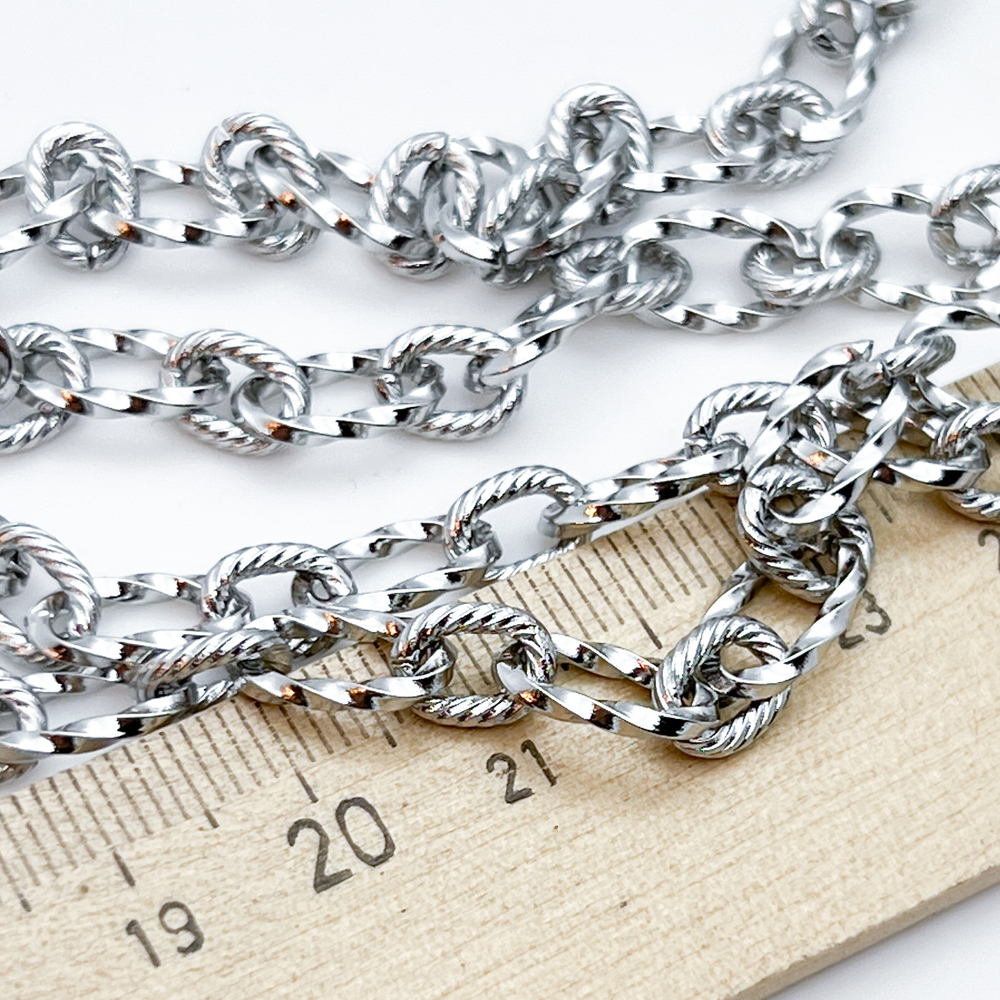 Цепочка, сталь, размер звена 11,5*6,5 + 8*6 мм, цена за 50 см