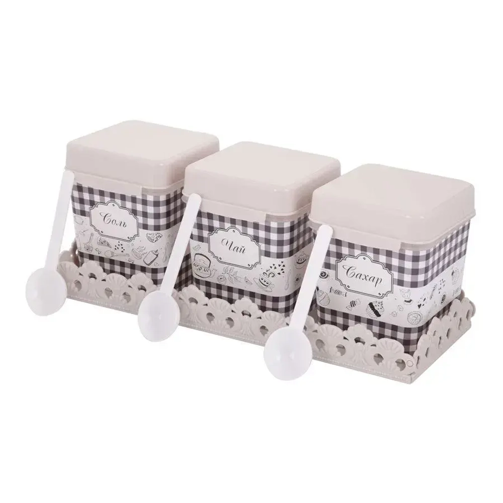 Набор емкостей Плетенка 1,2л (на подставке) (комплект 9 шт)