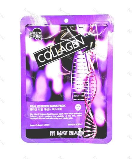 Маска тканевая  с экстрактом коллагена Real Essense Collagen Mask Pack, MAYISLAND, 25 мл.