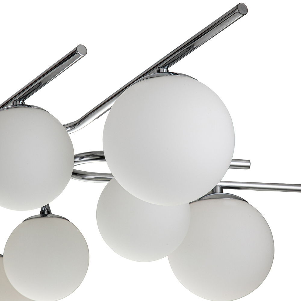 Светильник на штанге 10x40Вт G9, металл/стекло, серебро