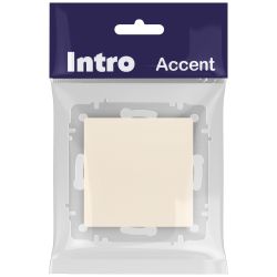 Кнопка Intro Accent 6-109-02 10А-250В IP20 СУ AL/CU слоновая кость