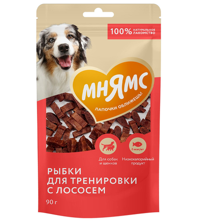 Мнямс Тренировочные лакомства для собак  "Рыбки" из лосося 90гр.