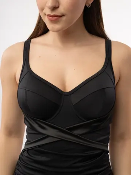 Купальник Zebra слитный на каркасах (черный)