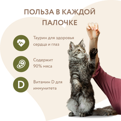 Мнямс Деликатес лакомые палочки для кошек с цыпленком и уткой 13,5 см - 3*5 гр