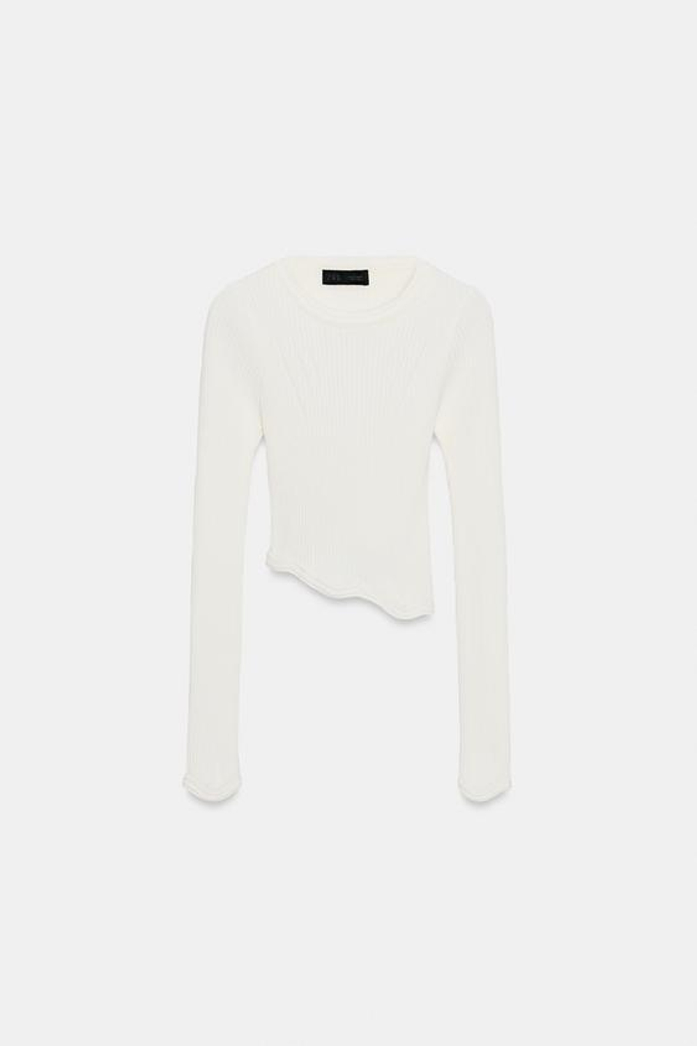 ТРИКОТАЖНЫЙ КРОП-ТОП АСИМЕТРИЧНОГО КРОЯ - ZARA