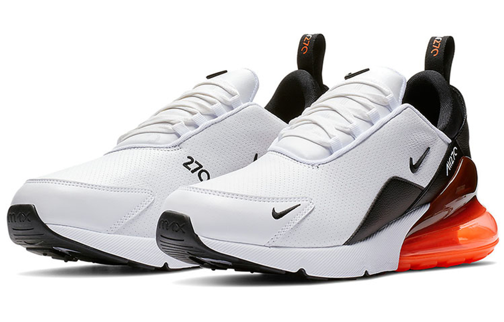 Nike Air Max 270 Leather White Black Hyper Crimson