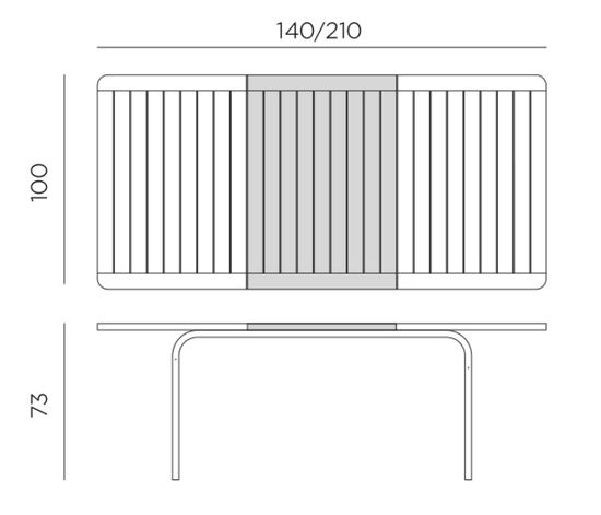 Стол пластиковый раздвижной Alloro 140 антрацит Extensible Nardi Италия