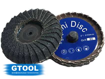 Круг лепестковый торцевой GTOOL для труднодоступных мест QCD d50, зерно P80