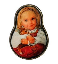 Народные промыслы ШК-19/ 1-C Шкатулка в технике декупаж «Матрешка» (11,5х8,5х3)