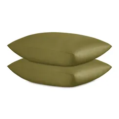 Комплект постельного белья из премиального сатина оливкового цвета из коллекции essential, 200х220 с