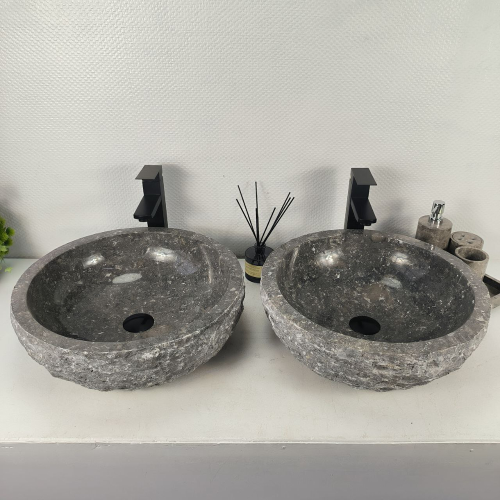 Раковина из мрамора ПАРА! Erozy Grey EM-64666 46*46*15 0185