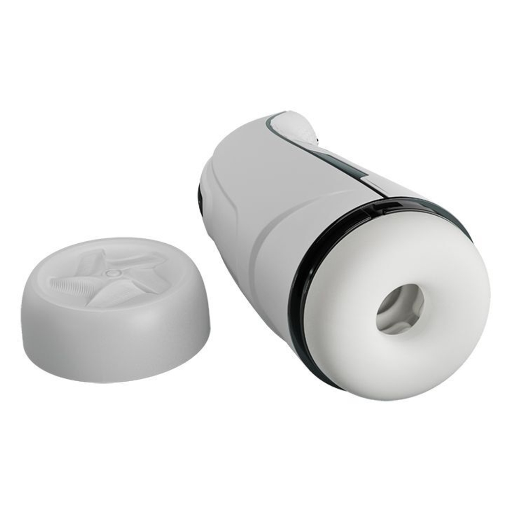 Вибромастурбатор Marissa с функцией нагрева и подвижным язычком (Цвет: белый)