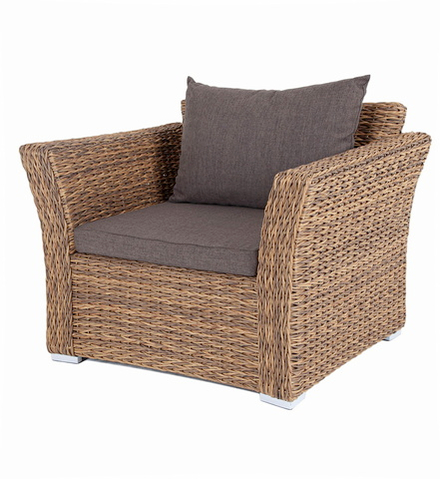 "Капучино" кресло из искусственного ротанга (гиацинт), цвет соломенный