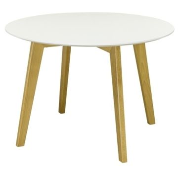 Стол Крит (тон столешницы Белая эмаль/тон подстолья Светлый дуб)