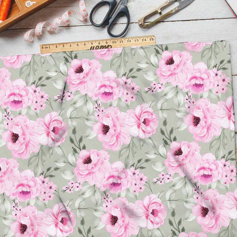 Ткань флис нежный букет