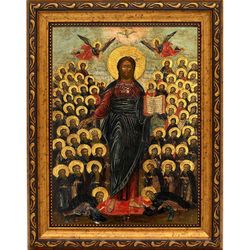 Всемилостивый Спас. Икона Иисуса Христа на холсте.