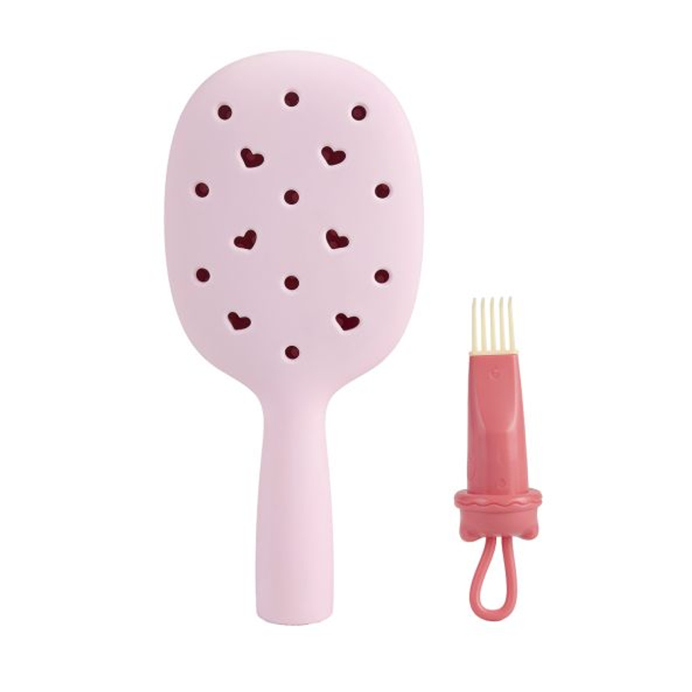 Расческа массажная с отверстиями для джиббитсов SOLOMEYA Croks Massage Hair Brush Pink