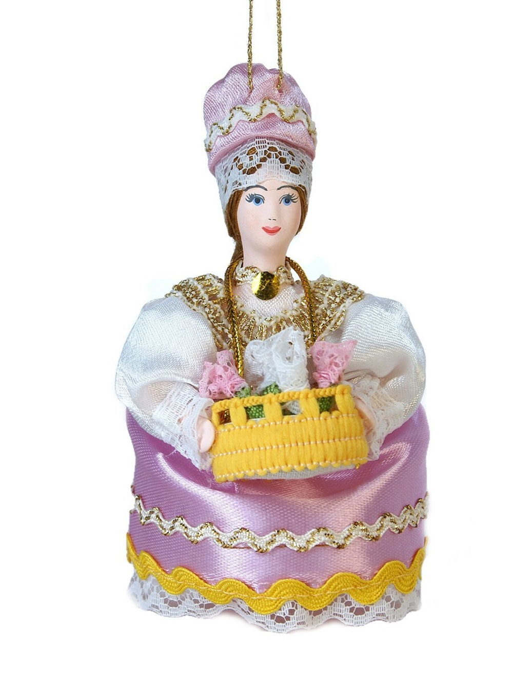 Кукла-подвеска сувенирная Цветочница
