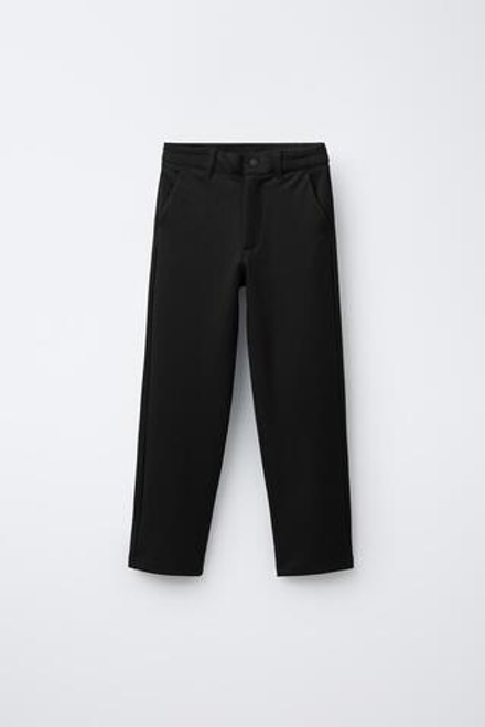 ZARA БРЮКИ С ПОЯСОМ В РУБЧИК, ЧЕРНЫЙ