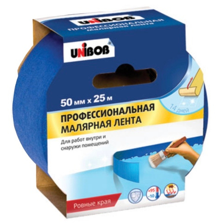 Скотч UNIBOB Синий - 50мм х 25м широкий (Низкие температуры)