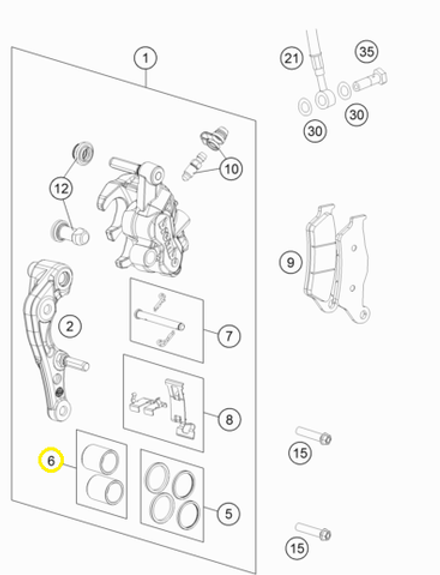 Поршень переднего тормозного суппорта 24mm Brembo KTM/HQV/GASGAS