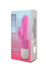 Вибратор с двигающейся головкой Roller Tip (3 режима вибрации, 3 режима движения , 18 см, розовый с белым ) (Цвет: розовый с белым)