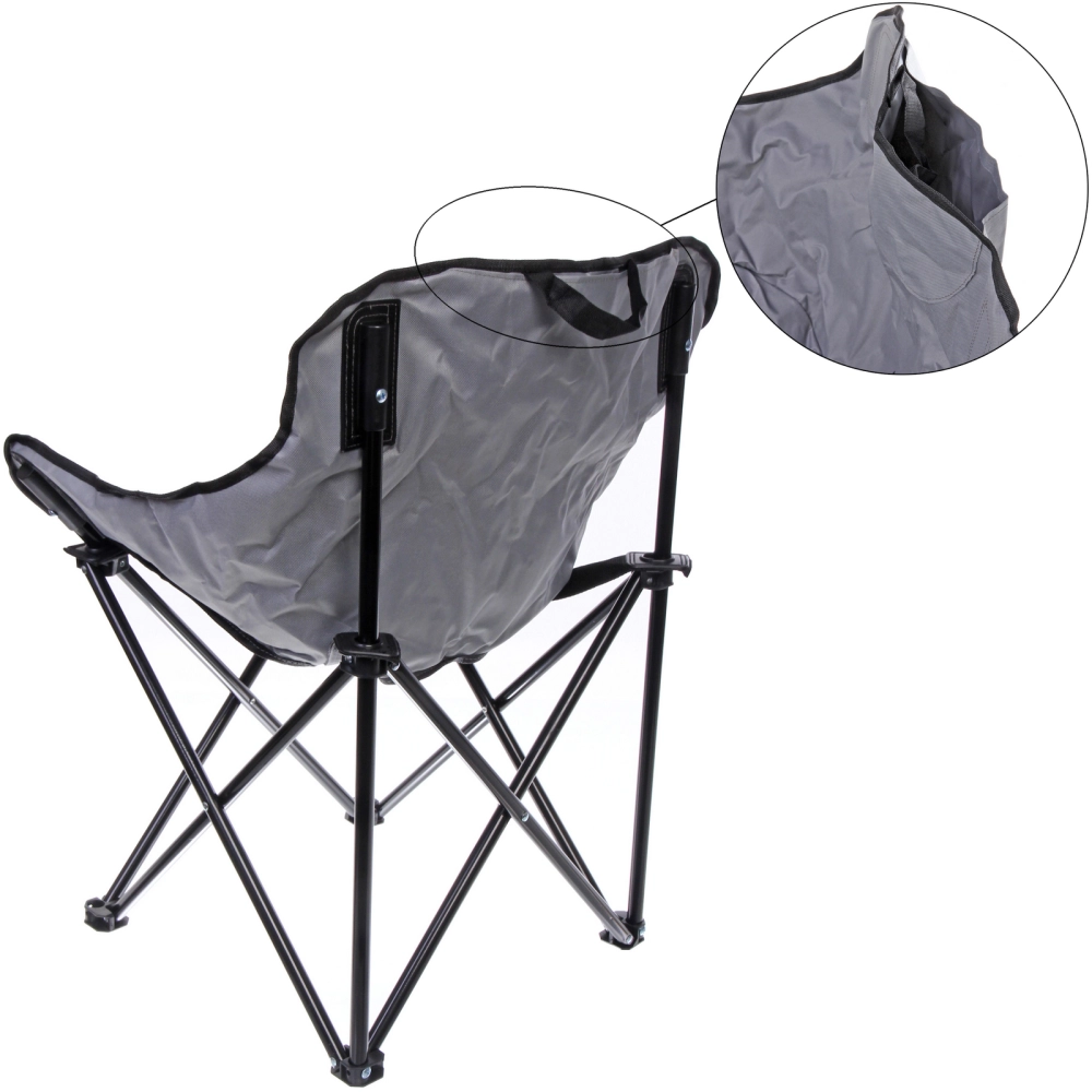 Кресло складное до 100 кг TJ-2000, 60*46*70 см, цвет: серый