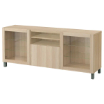 Тумба под ТВ с ящиками - IKEA BESTÅ/BESTA/БЕСТО ИКЕА, 42х74х180 см, под беленый дуб