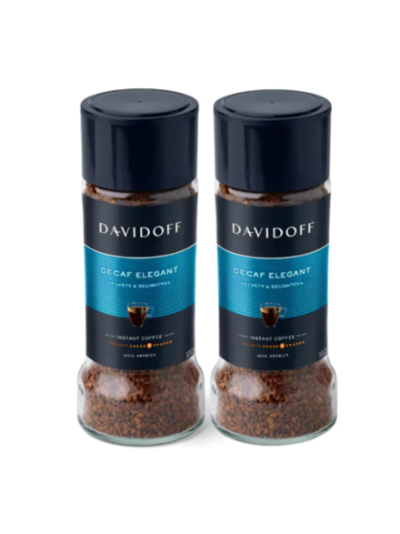 Кофе растворимый Davidoff Decaf Elegant, 100 г стеклянная банка (Давидоф) х 2 шт