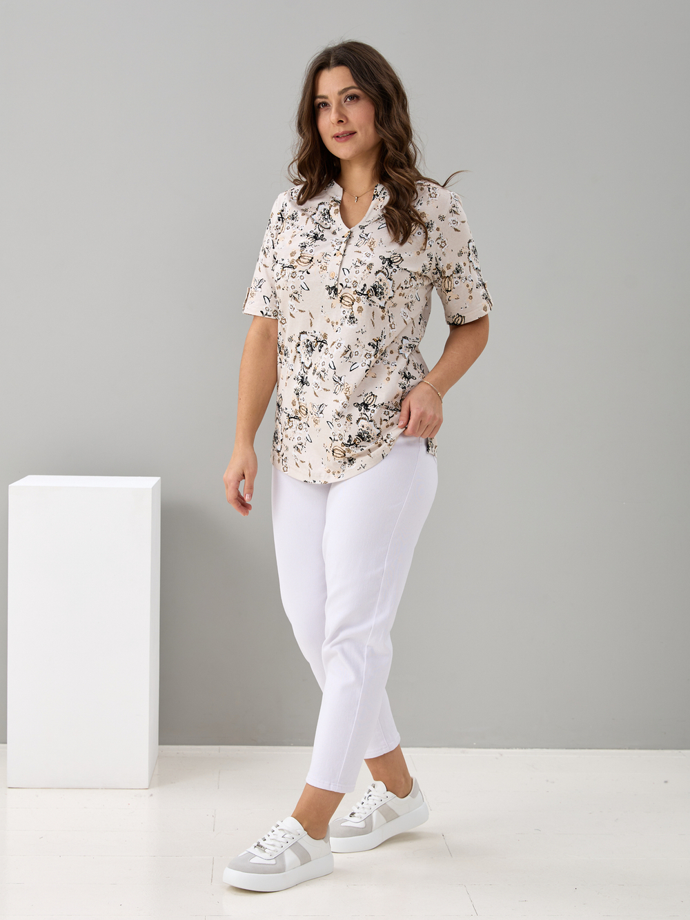 Блузка БЛ-122/кремовый-эскиз